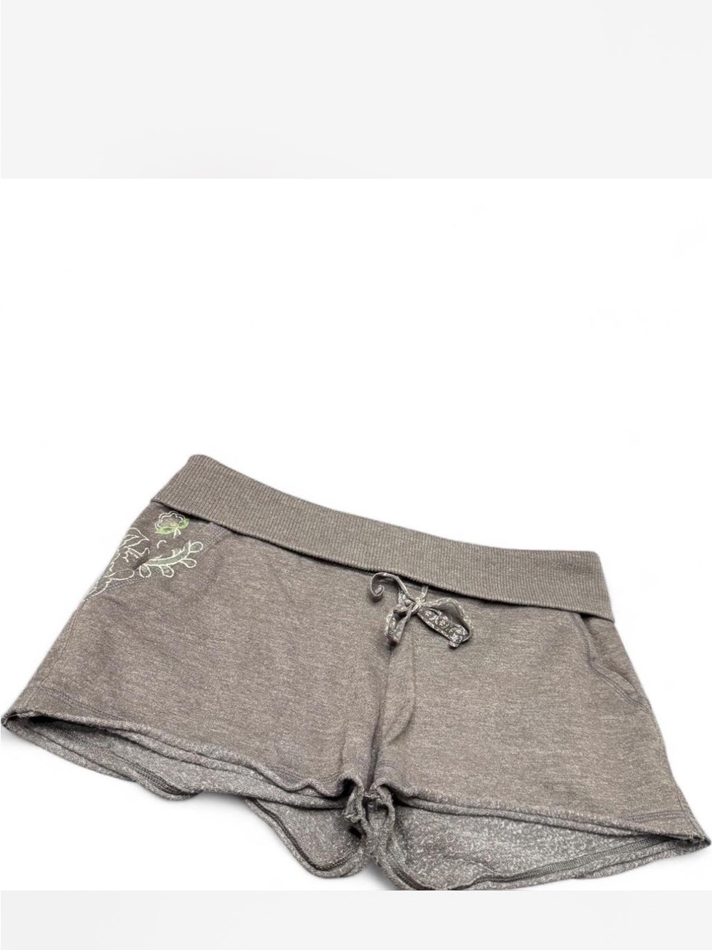 Y2K Old Navy Low Riss Brown Lounge Shorts with Floral Detail